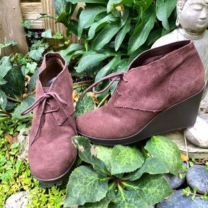 Cole Haan suede wedge booties